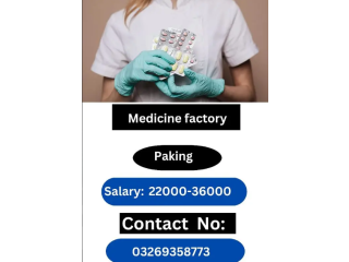 Medicine packing jobs available in lahore with free food accommodation